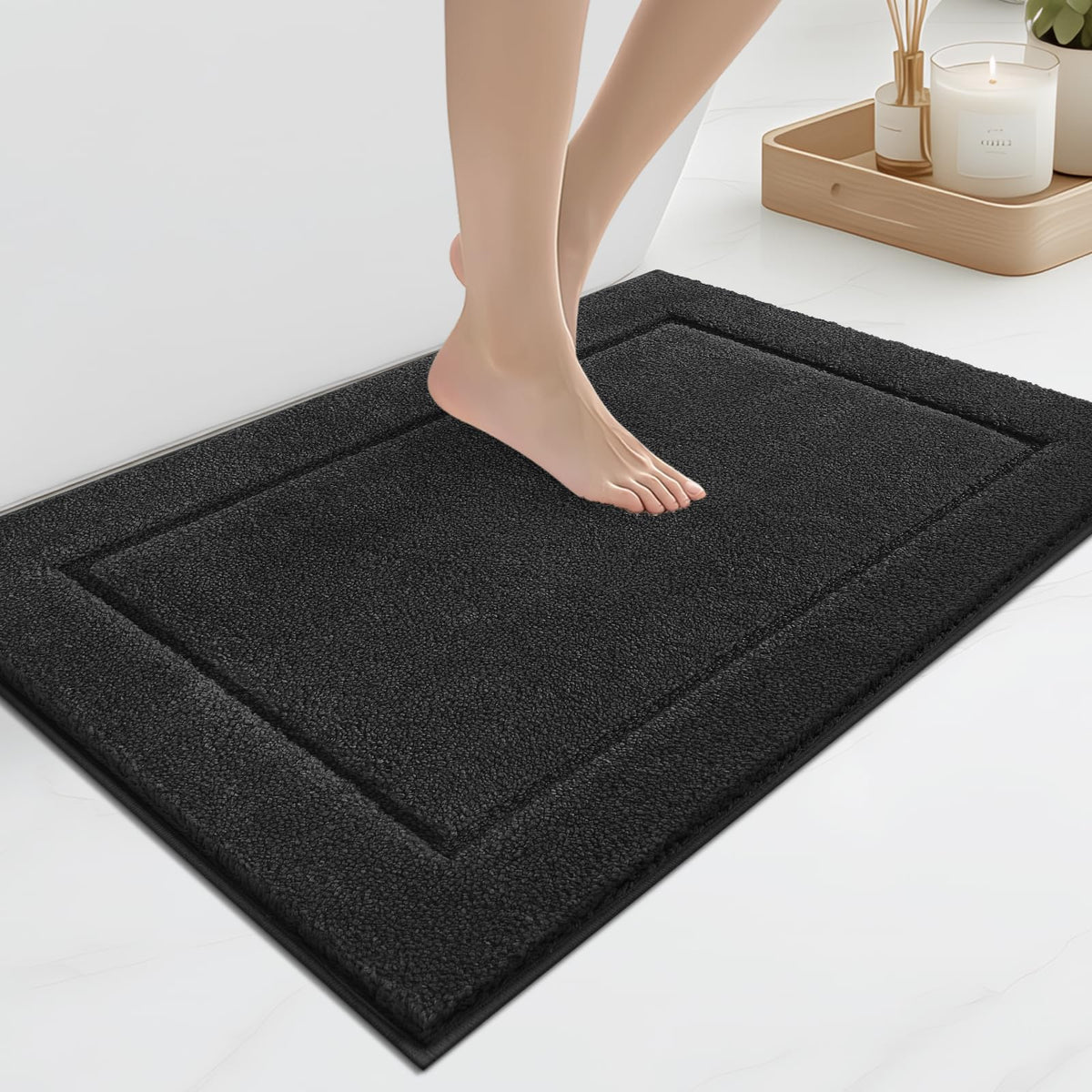 anllugs Bathroom Rugs, Non-Slip Bath Runner Rugs, 30" x 84", Beige