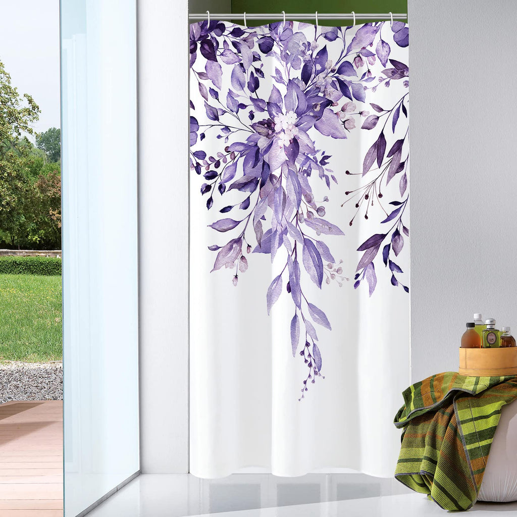 Gibelle Olive Green Eucalyptus Shower Curtain, Floral Print, 72x72