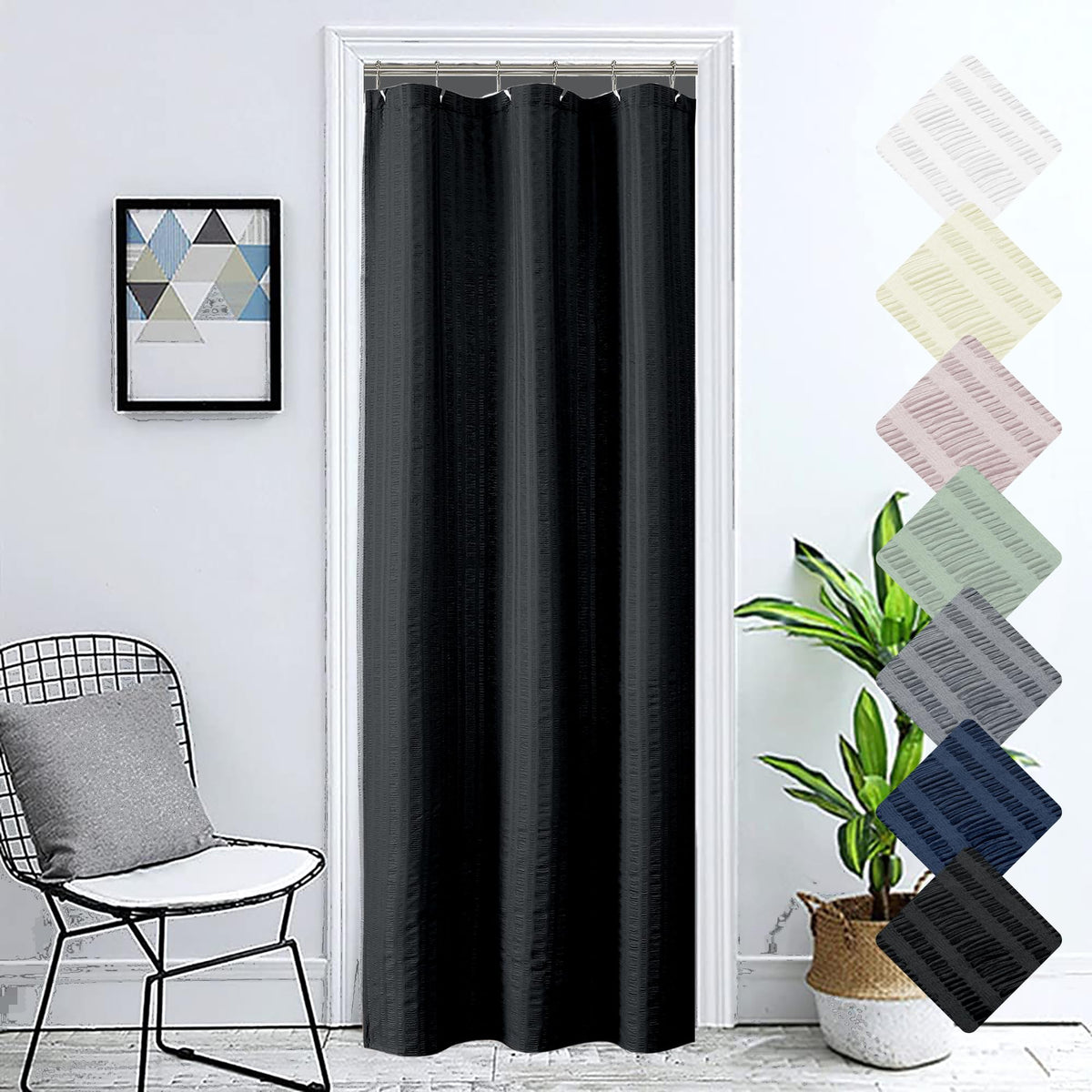 Aiyufeng Moga Navy Blue Fabric Shower Curtains for Bathroom - Blue Hotel Spa Polyester Cloth Bath Curtain with 12 Holes, 72x72, Machine Washable, Navy Blue