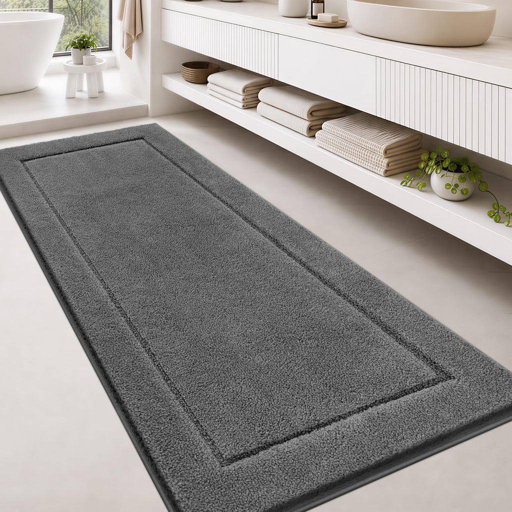 anllugs Bathroom Rugs, Non-Slip Bath Runner Rugs, 30" x 84", Beige