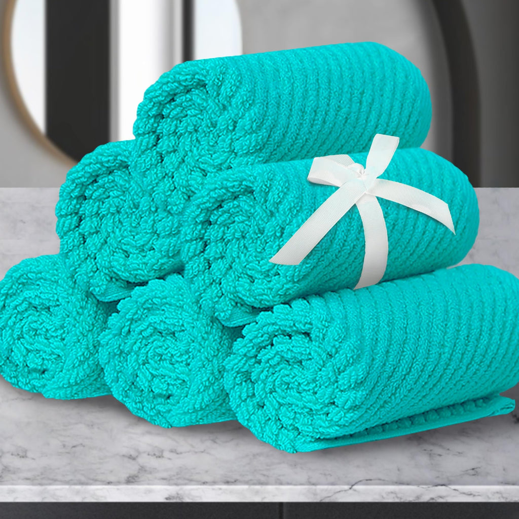 VOOVA & MOVAS Hand Towels for Barthroom, 18x28 in, Soft, Deep Turquoise
