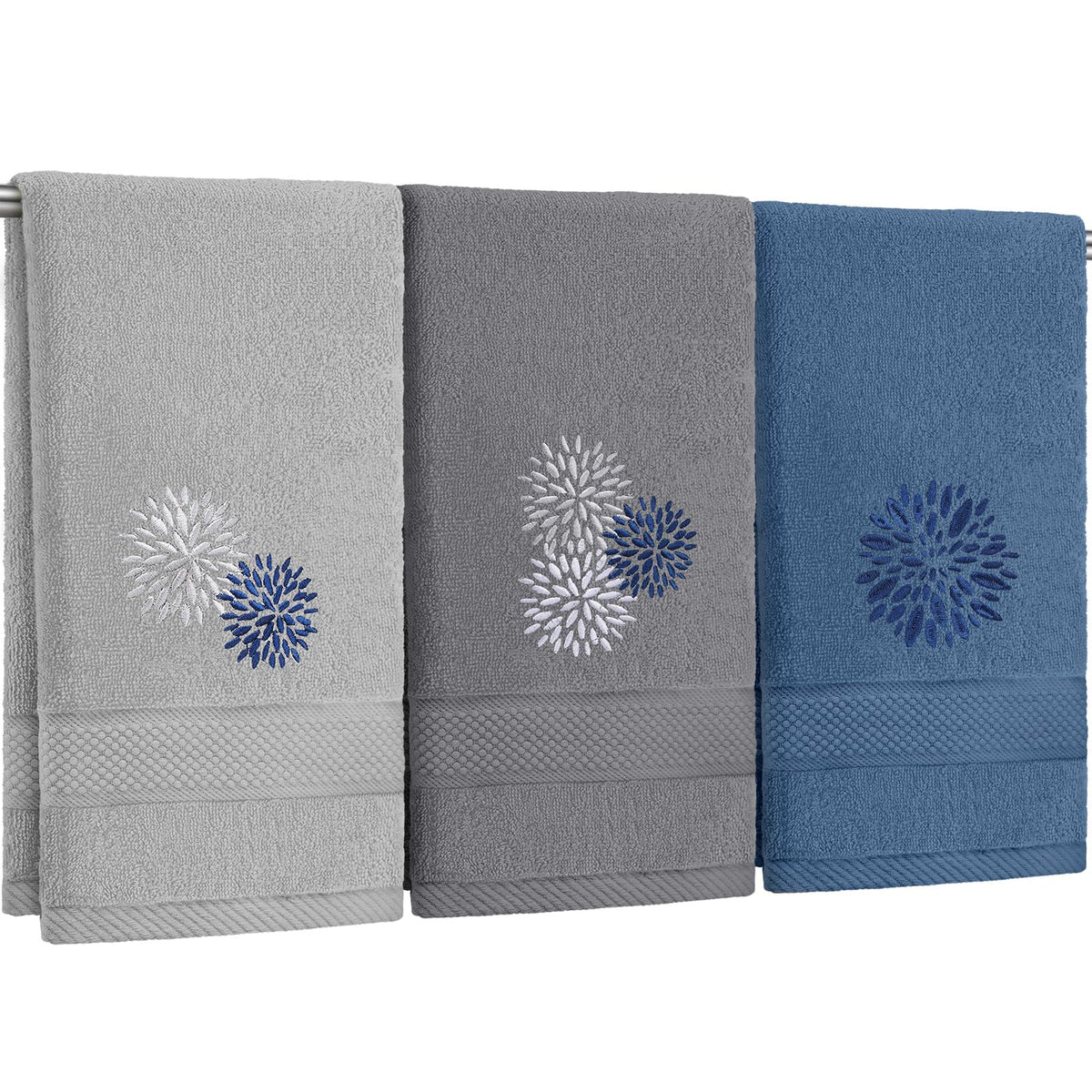 Tingjoo 3 Pcs Eucalyptus Leaves Hand Towels Farmhouse Fingertip Bath Towels