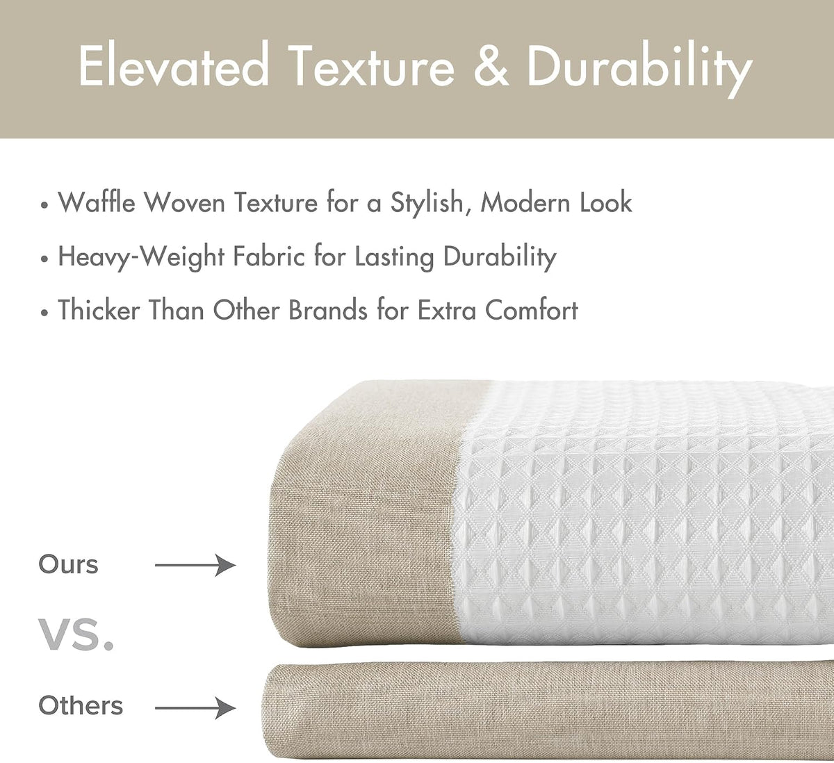 Madison Park Spa Waffle Shower Curtain for Bathroom, 72 x 72, Taupe