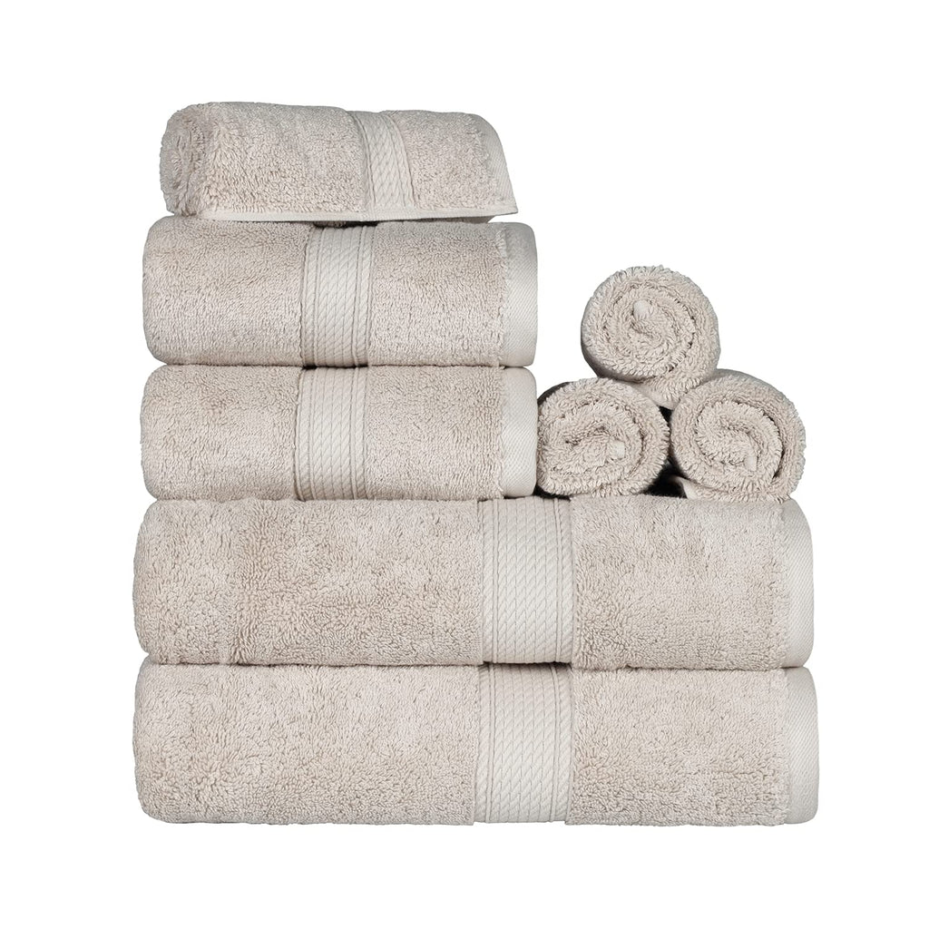 SUPERIOR Egyptian Cotton Plush & Absorbent, Hand Towel Set of 4, Cream