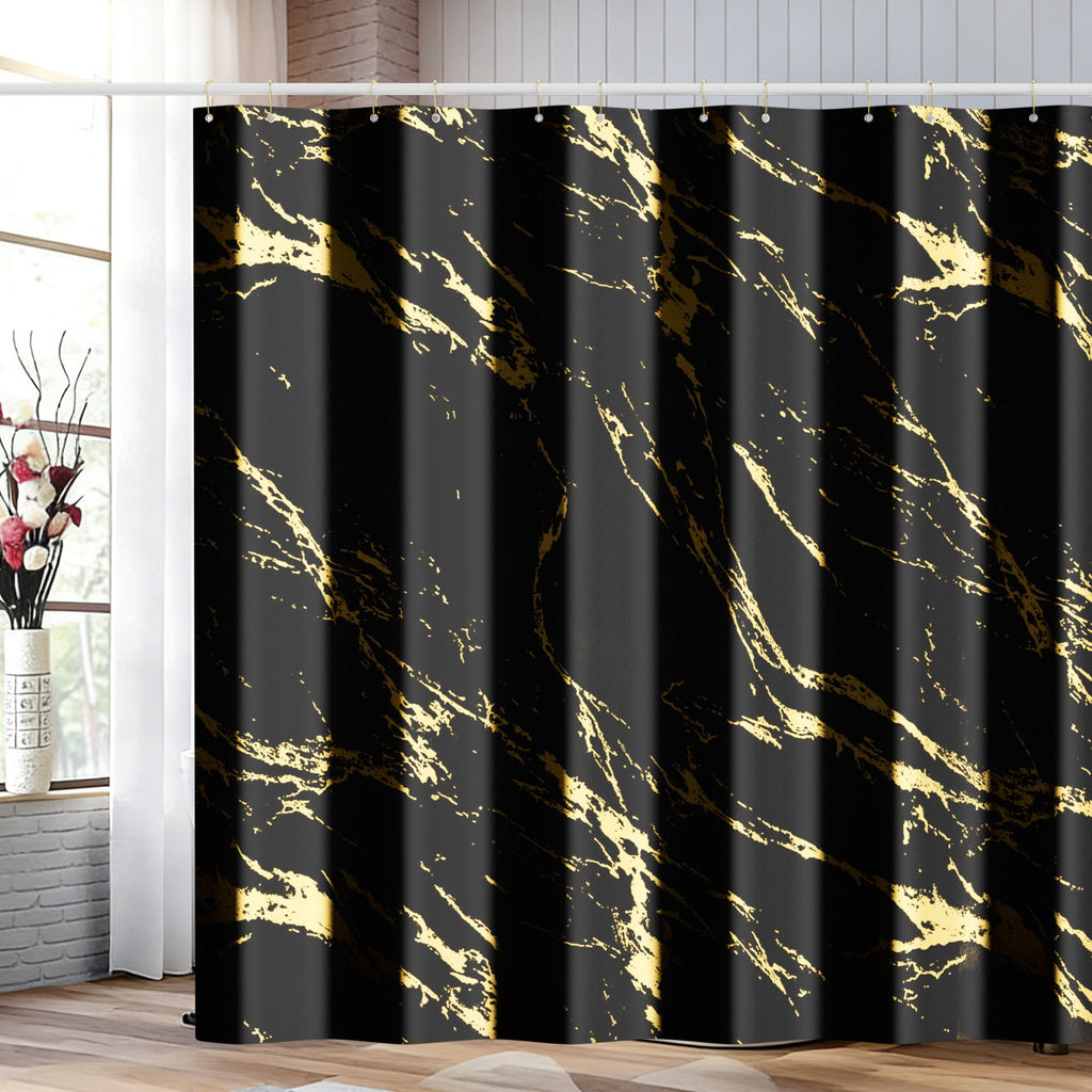 Premium Gray Marble Shower Curtain - Realistic Vein Design, Water-Resistant Fabric (72x72 Inches), Stable Drape, Easy-Clean, Stylish Nordic/Ins Bathroom Decor
