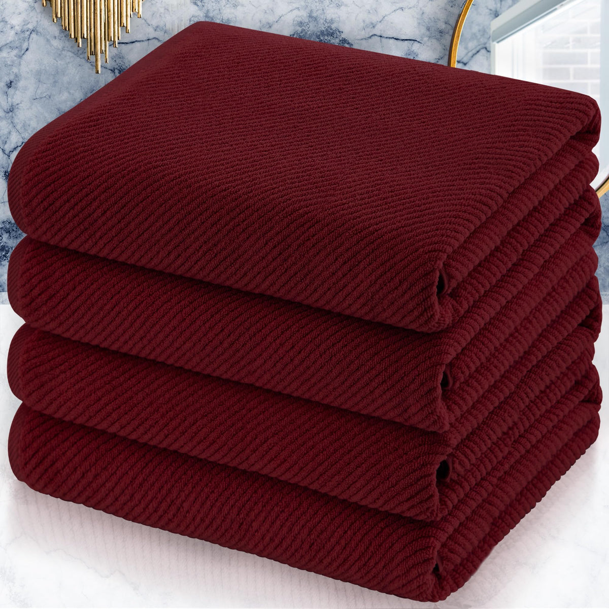 VOOVA & MOVAS Hand Towels for Barthroom, 18x28 in, Soft, Deep Turquoise