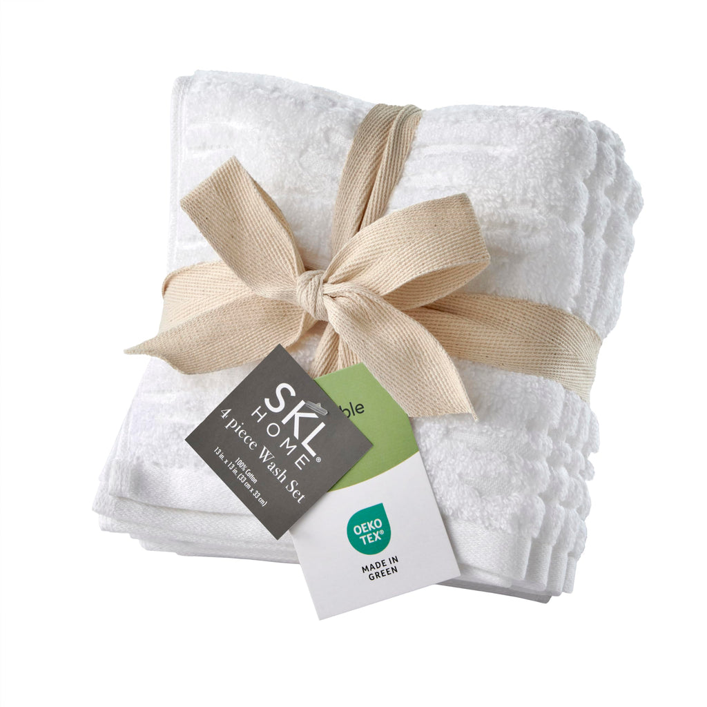 SKL Home CloudSoft Bath Towel Set, 6-Piece, 100% Cotton Luxury, Oatmeal
