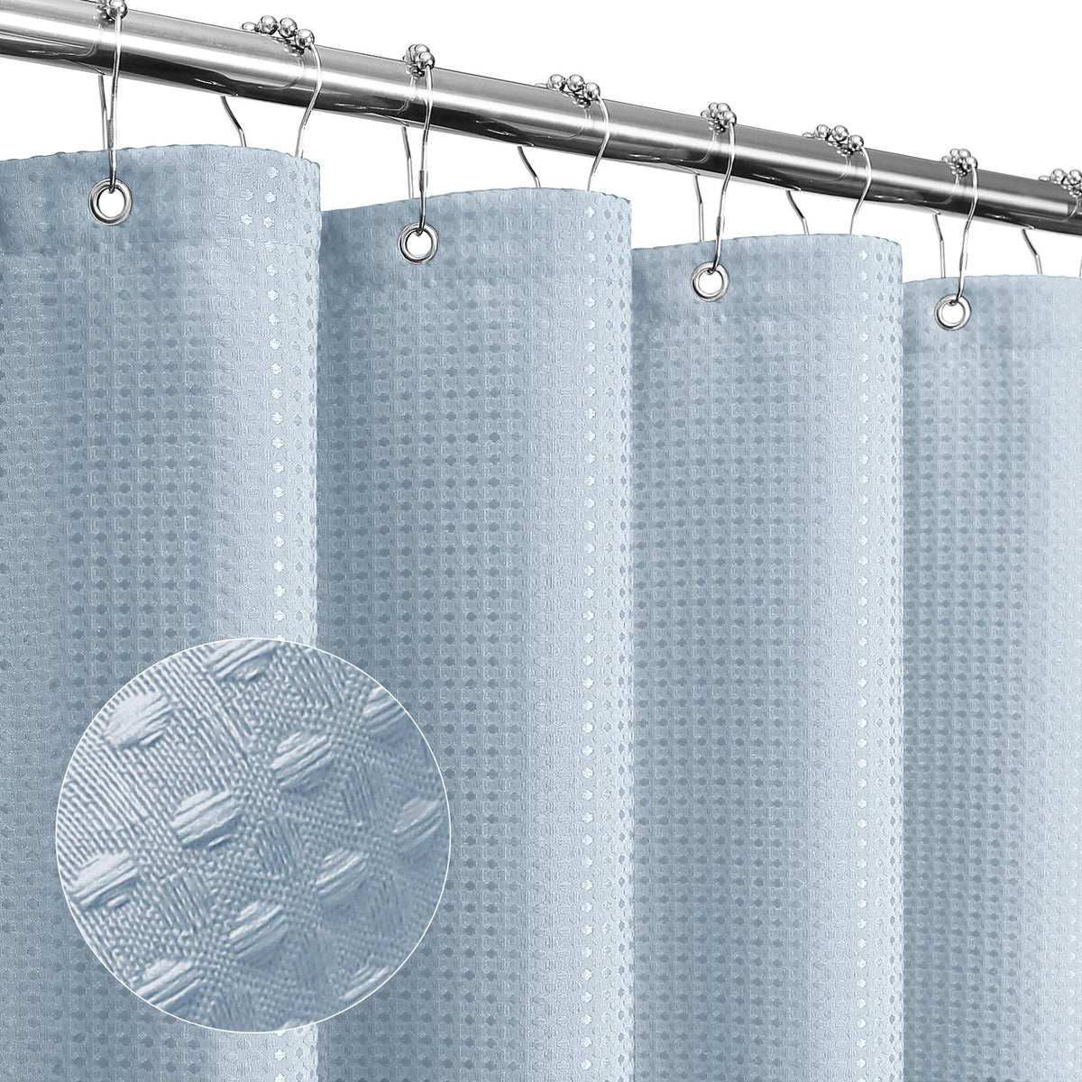 Gibelle Black Cloth-Textured Shower Curtain, Hotel Style, 72x72