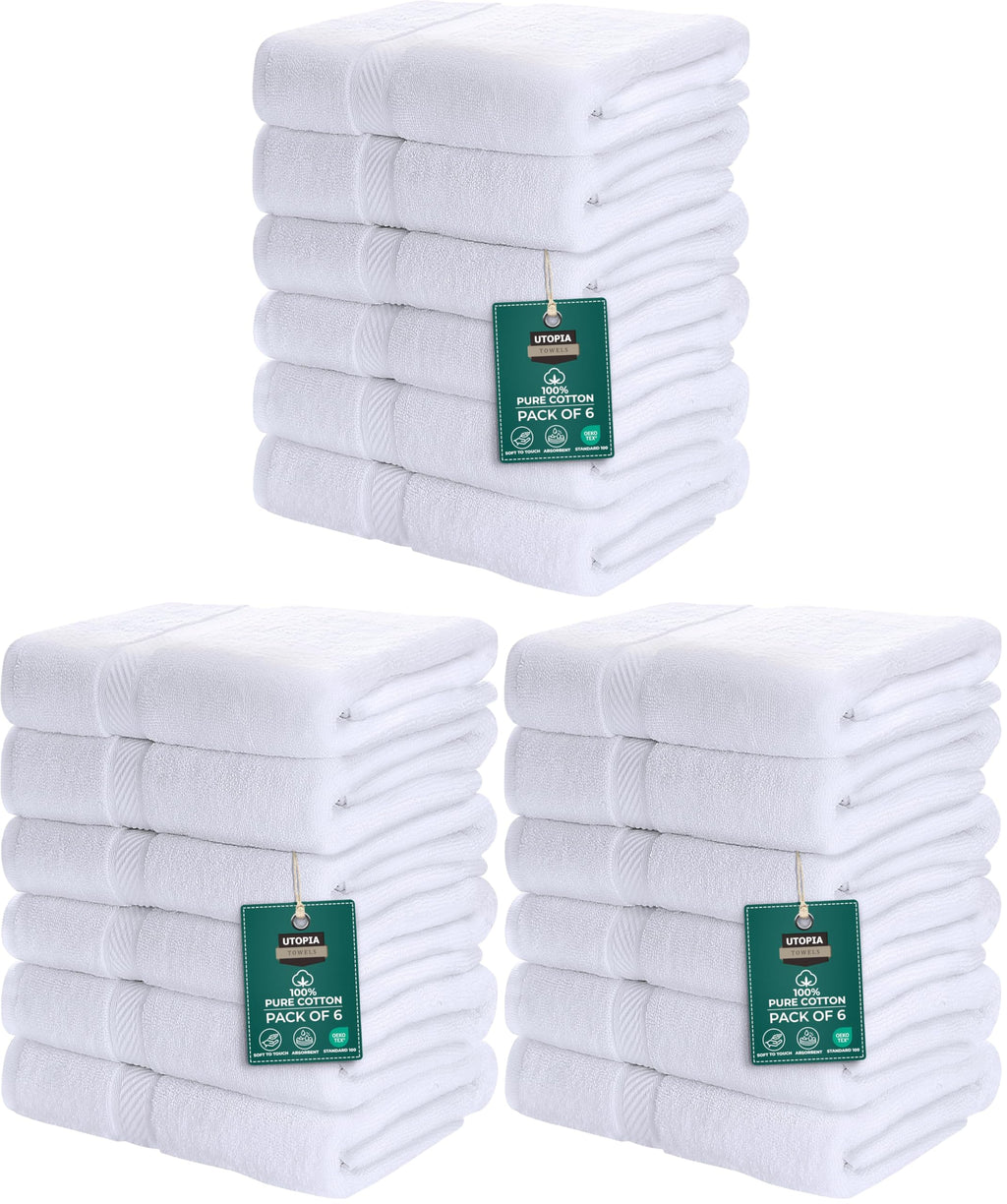 Utopia Towels 6 Pack Medium Bath Towels, 24x48 in, 500 GSM Cotton, Grey