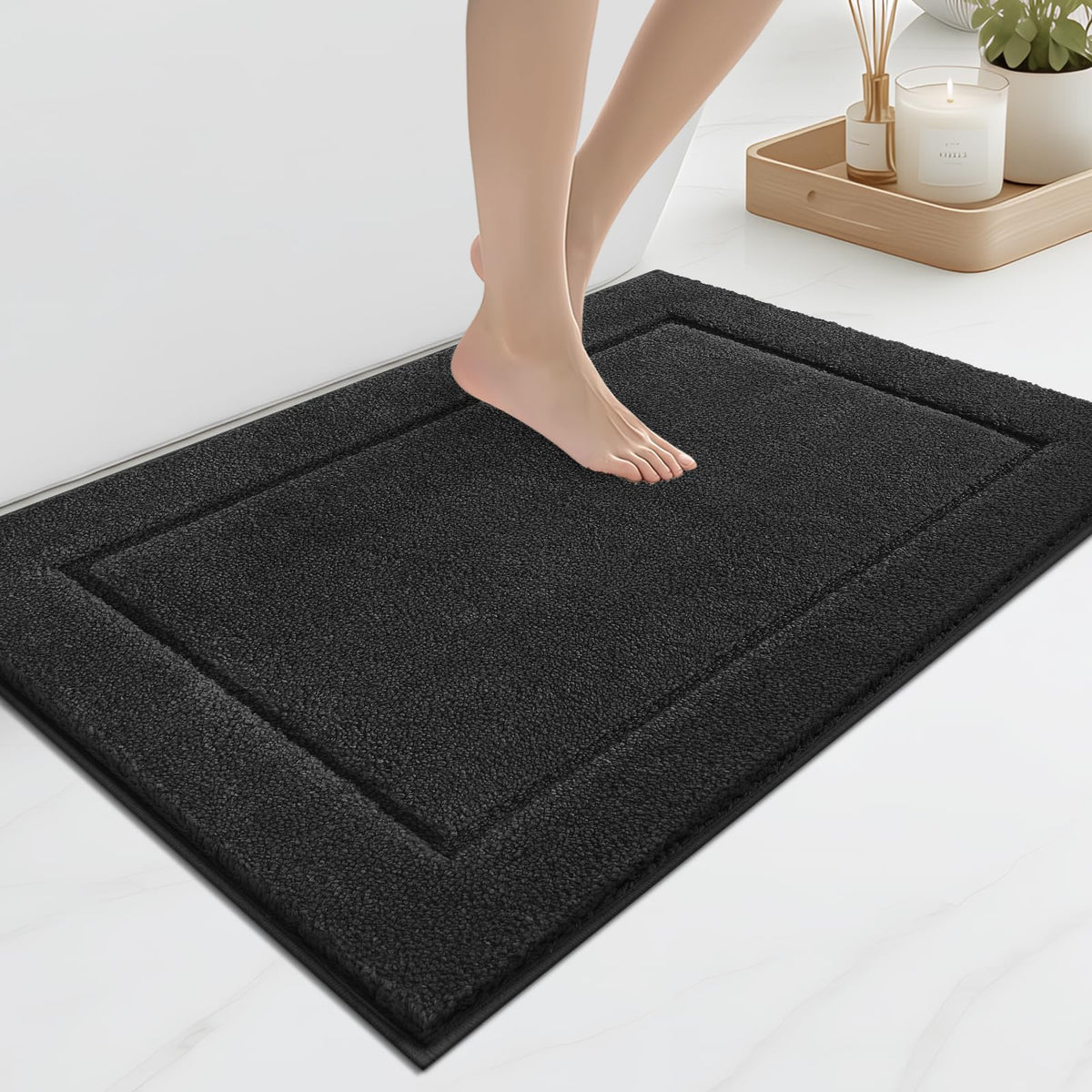 anllugs Bathroom Rugs, Non-Slip Bath Runner Rugs, 30" x 84", Beige