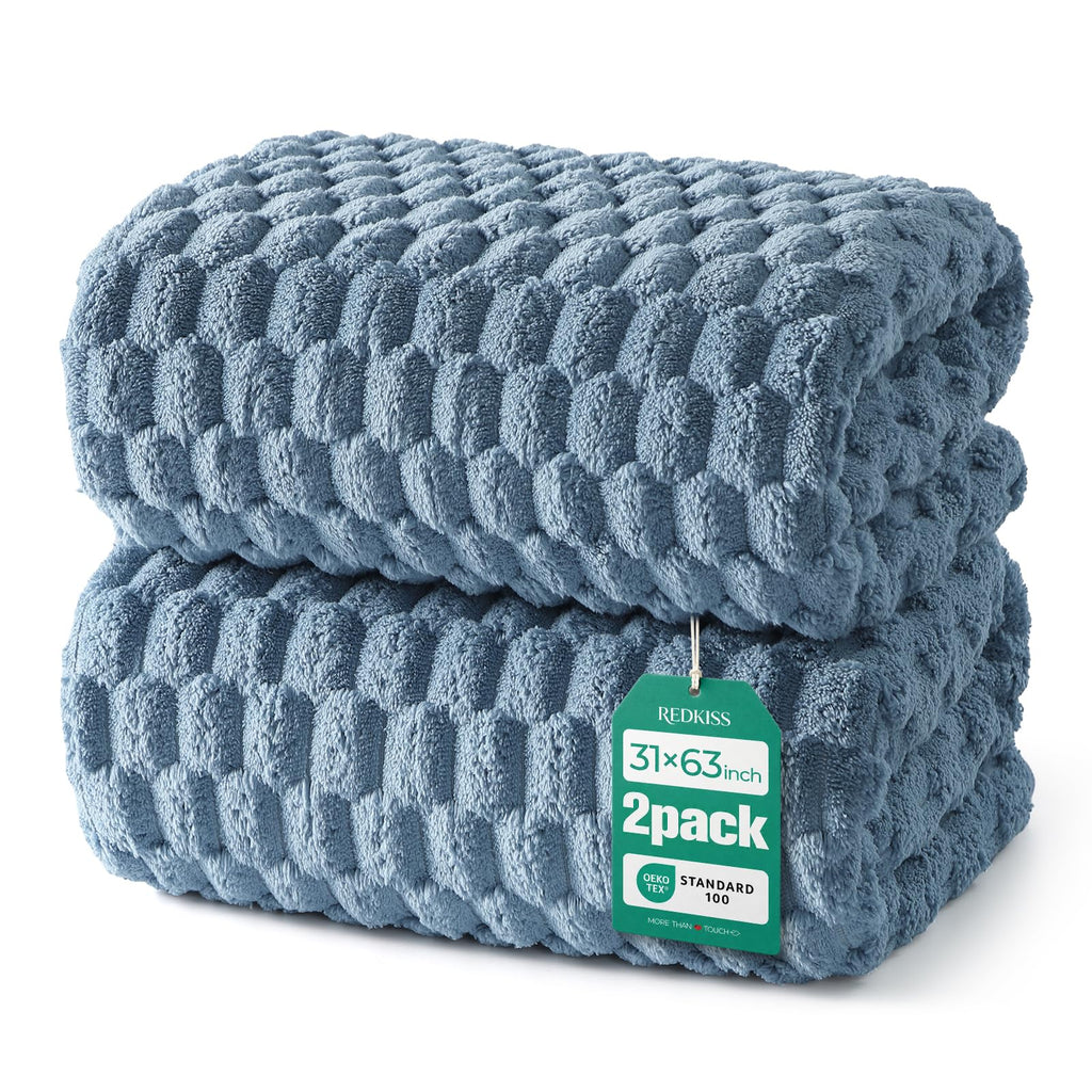 REDKISS 4 Pack Microfiber Bath Towels, Quick Dry, Super Soft, 27"x55"