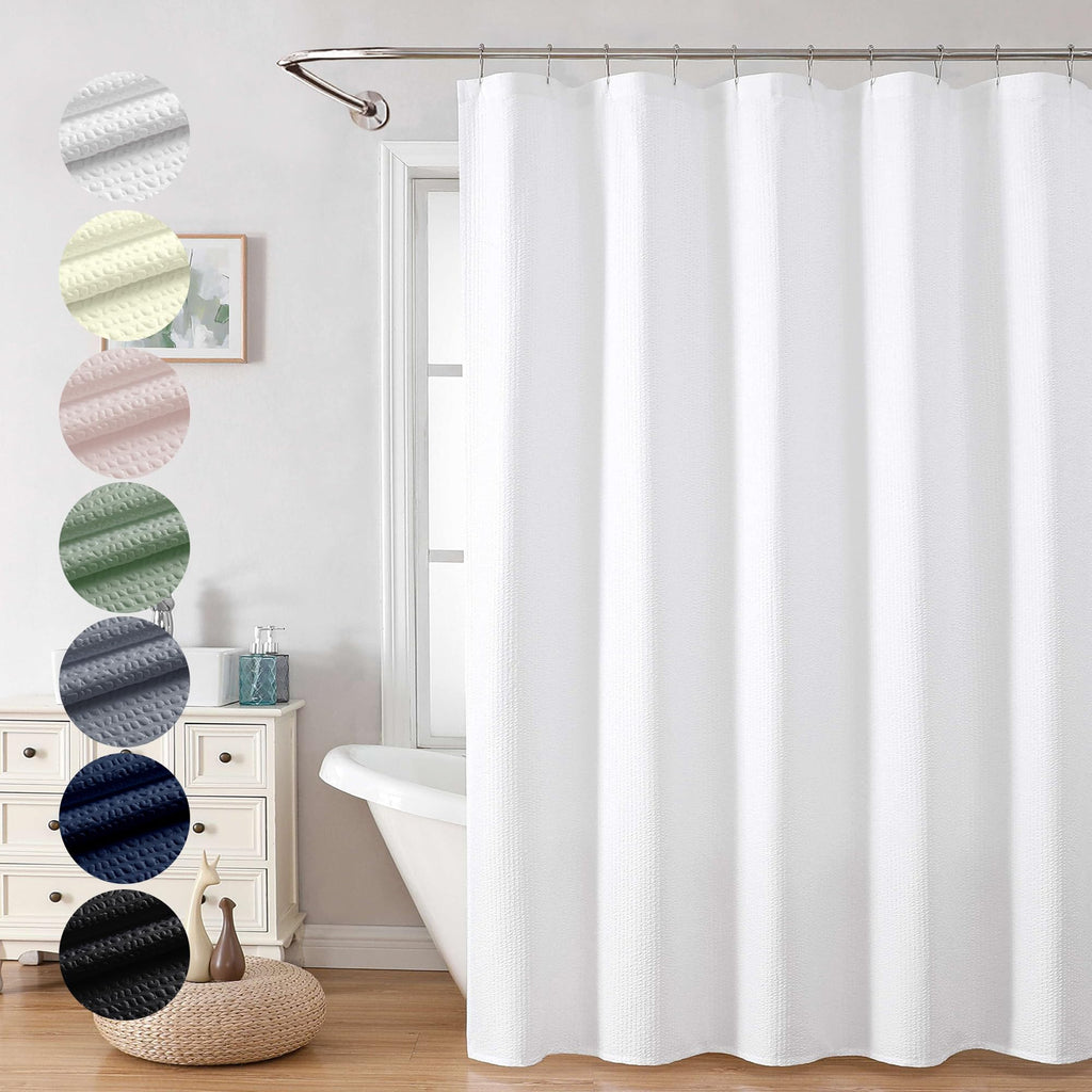 OVZME Berry Cute Shower Curtain, Embossed Textured Fabric Shower Curtain for Bathroom - Soft Cloth & Hotel Spa Luxury, Water Repellent, Machine Washable Shower Curtain, 72X72, Lemon Yellow