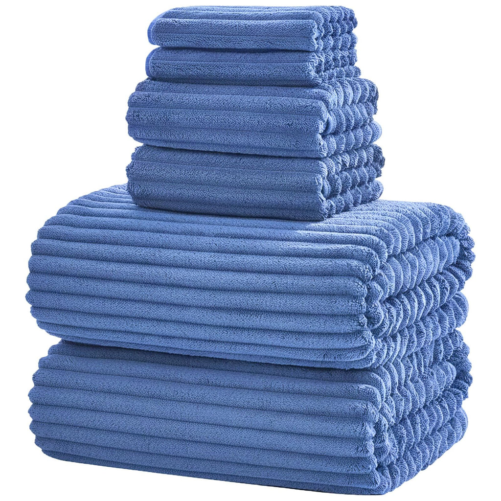 6 Piece Bath Towel Set, 30"x60" Microfiber Towels,Brown