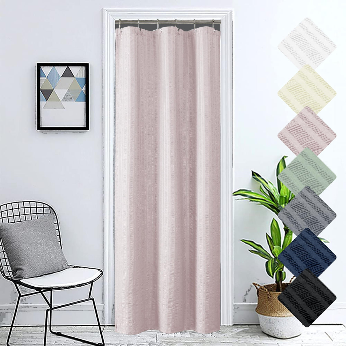 Aiyufeng Moga Navy Blue Fabric Shower Curtains for Bathroom - Blue Hotel Spa Polyester Cloth Bath Curtain with 12 Holes, 72x72, Machine Washable, Navy Blue