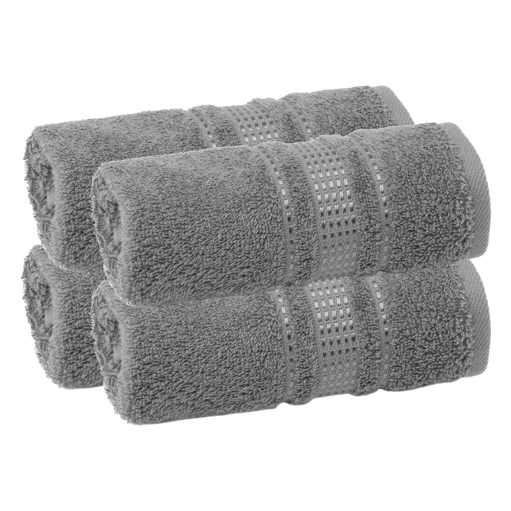 Melissa Linen Fingertip Towels 4 Pack, Aqua Green (Light Teal/Seafoam), 100% Turkish Cotton, Small Hand Towels for Face and Guest Bathroom, 12 x 18 in, Soft, Absorbent, Quick Dry, 550 GSM