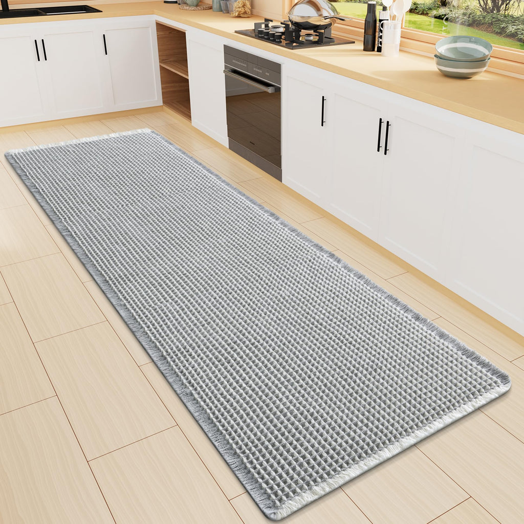 Smiry Waffle Bath Mat 30X20, Extra Soft Absorbent Bathroom Rugs, Brown