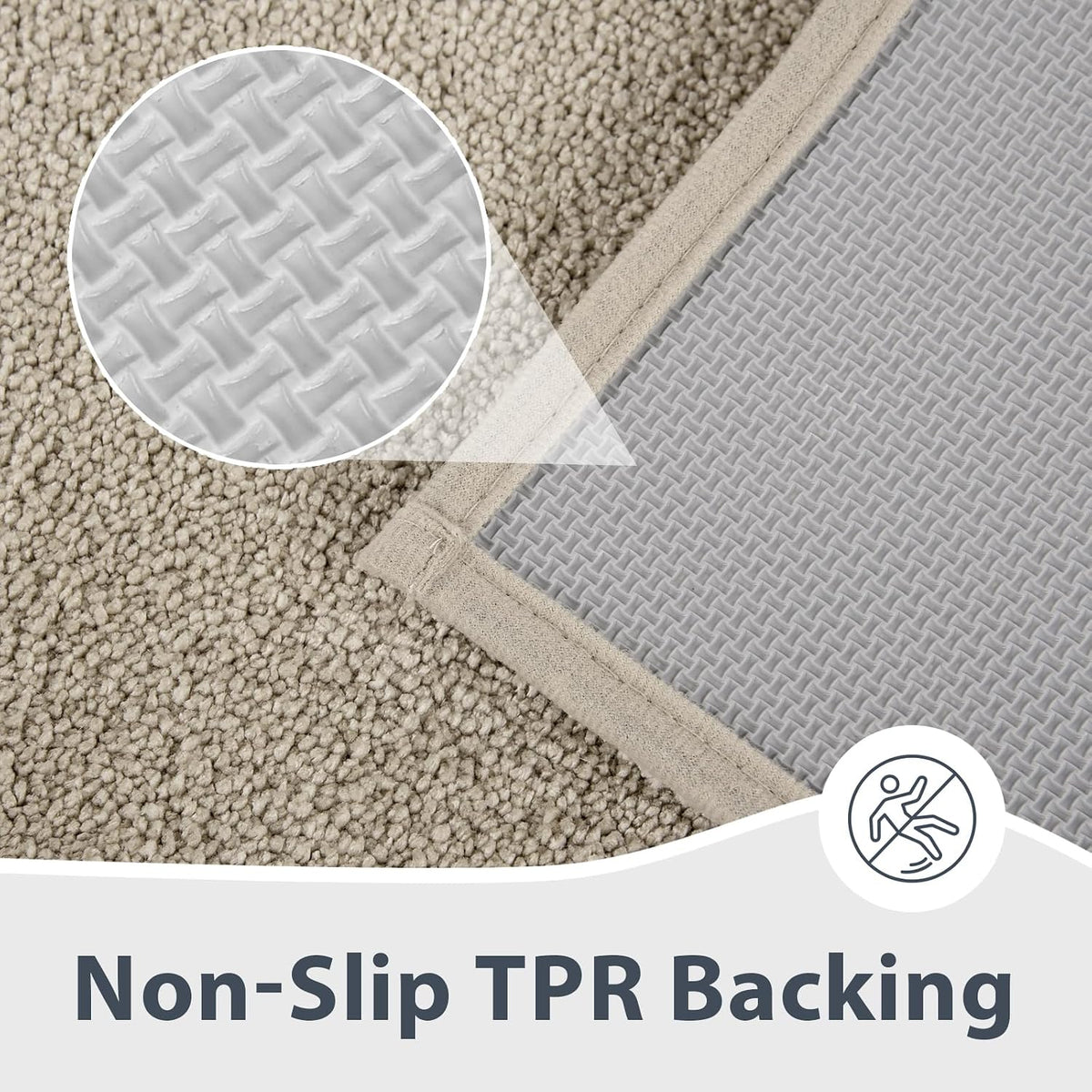 anllugs Bathroom Rugs, Non-Slip Bath Runner Rugs, 30" x 84", Beige