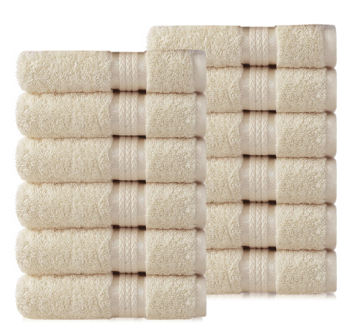 COTTON CRAFT Ultra Soft Hand Towels - 6 Pack 100% Ringspun Cotton Towel Set