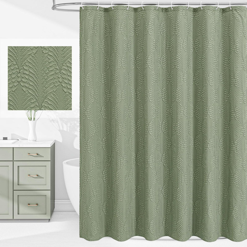 Gibelle Fog Blue Shower Curtain for Bathroom, Farmhouse Bath Curtain 72x72