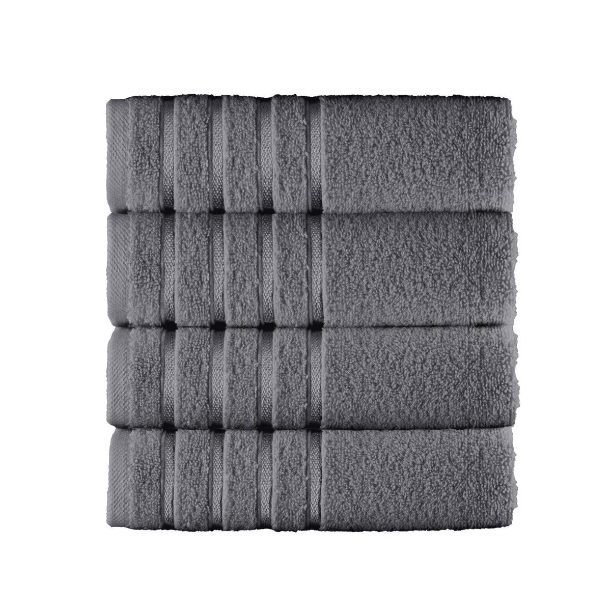 Elegant Comfort 4 Lines Viscose Stripe 6-Piece Premium Towel Set - 100% Turkish Cotton High Absorbent Luxury Bathroom Towels – Includes 2 Washcloths, 2 Hand Towels and 2 Bath Towels Set, Gold