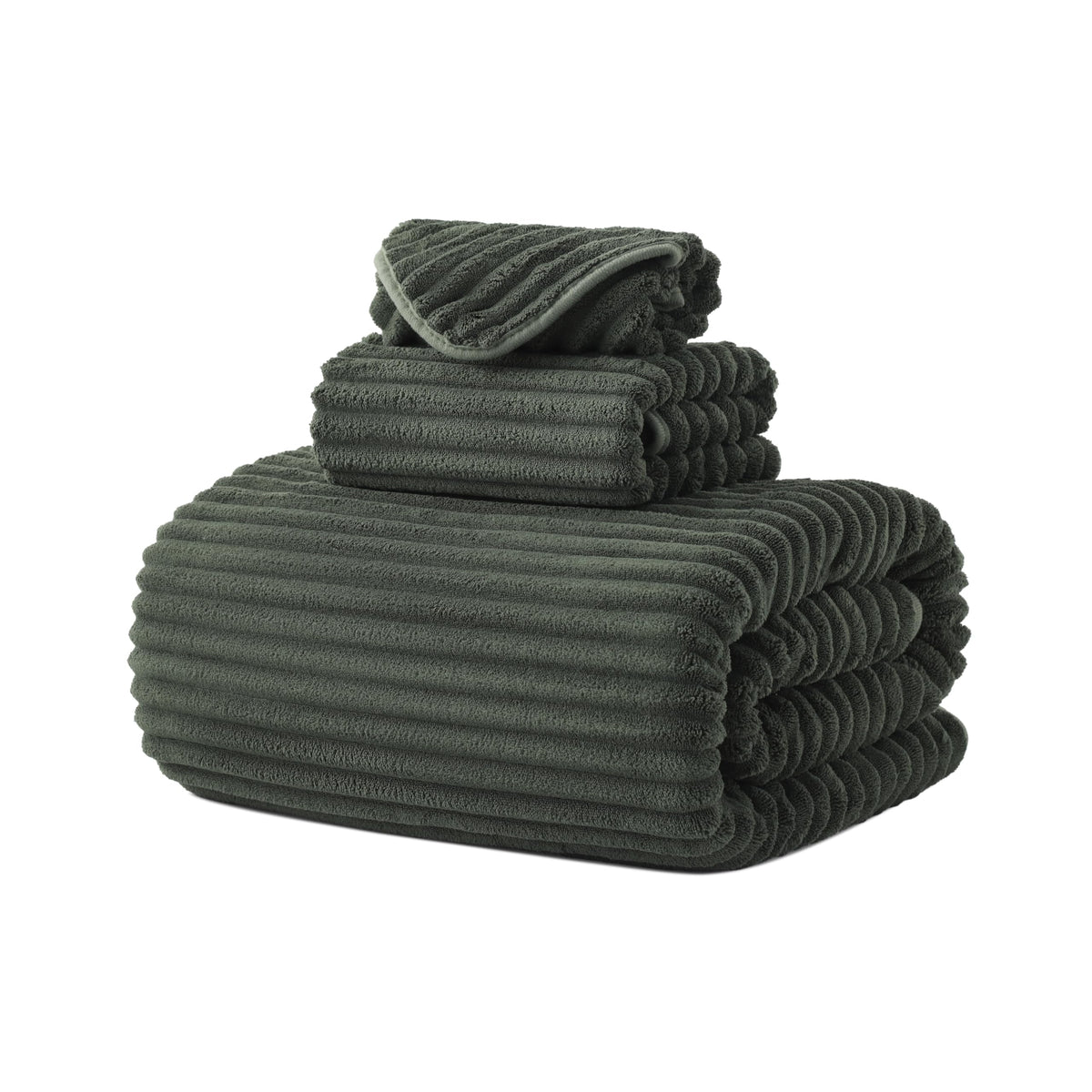 6 PC Bath Towel Set, 40"x80" Oversized Bath Sheets, Olive Green