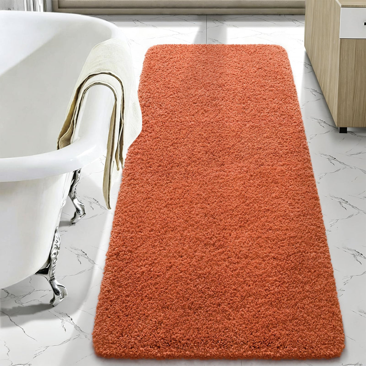 LOCHAS Bathroom Rug Runner 24x60 Inch, Bath Rugs Non Slip, Grey