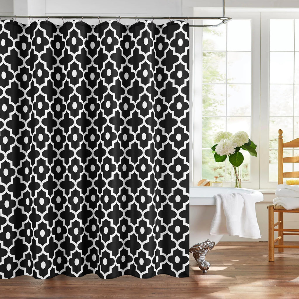 Fabric Modern Shower Curtain-Black and White Shower Curtains for Bathroom