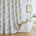 Warmstar Farmhouse Shower Curtain,Blue Floral Shower Curtain for Bathroom