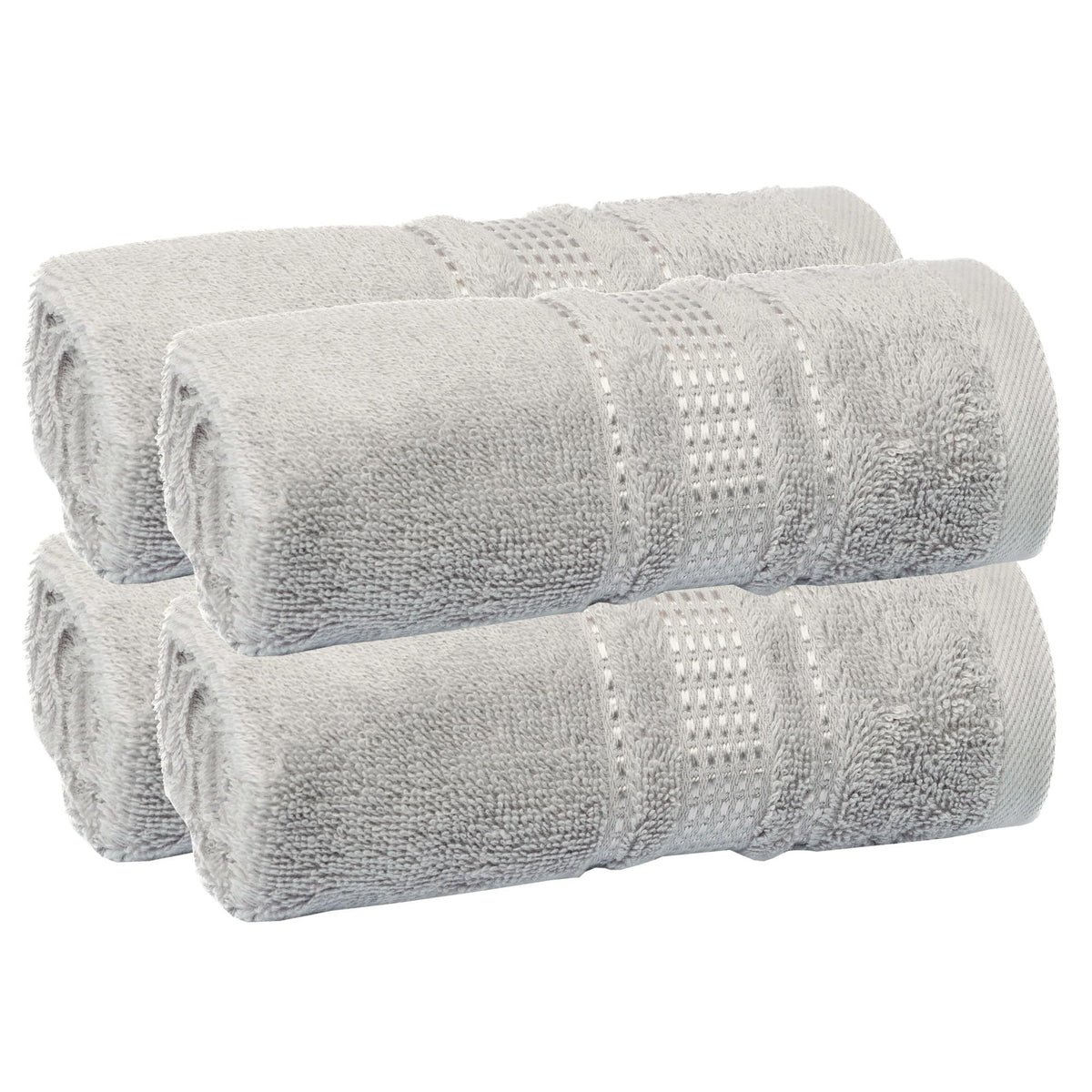 Melissa Linen Fingertip Towels 4 Pack, Aqua Green (Light Teal/Seafoam), 100% Turkish Cotton, Small Hand Towels for Face and Guest Bathroom, 12 x 18 in, Soft, Absorbent, Quick Dry, 550 GSM
