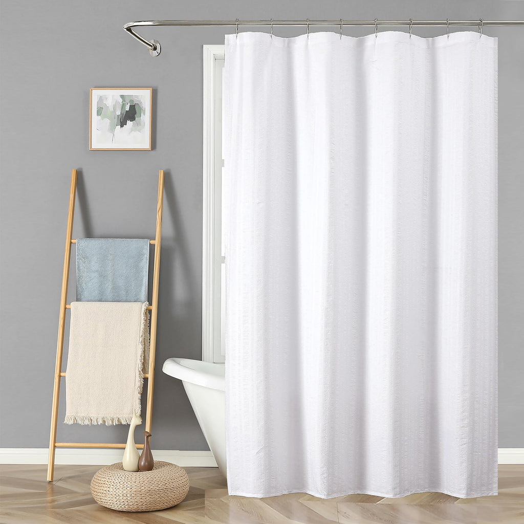 Aiyufeng Moga Navy Blue Fabric Shower Curtains for Bathroom - Blue Hotel Spa Polyester Cloth Bath Curtain with 12 Holes, 72x72, Machine Washable, Navy Blue