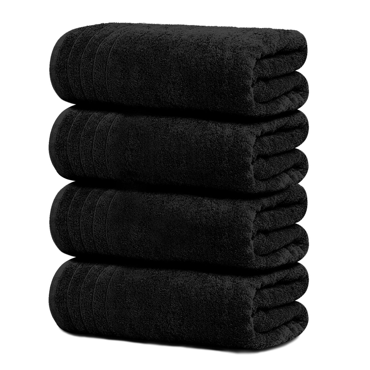 Tens Towels 4 Piece Extra Large Bath Towels 30 x 60 Inches, Beige