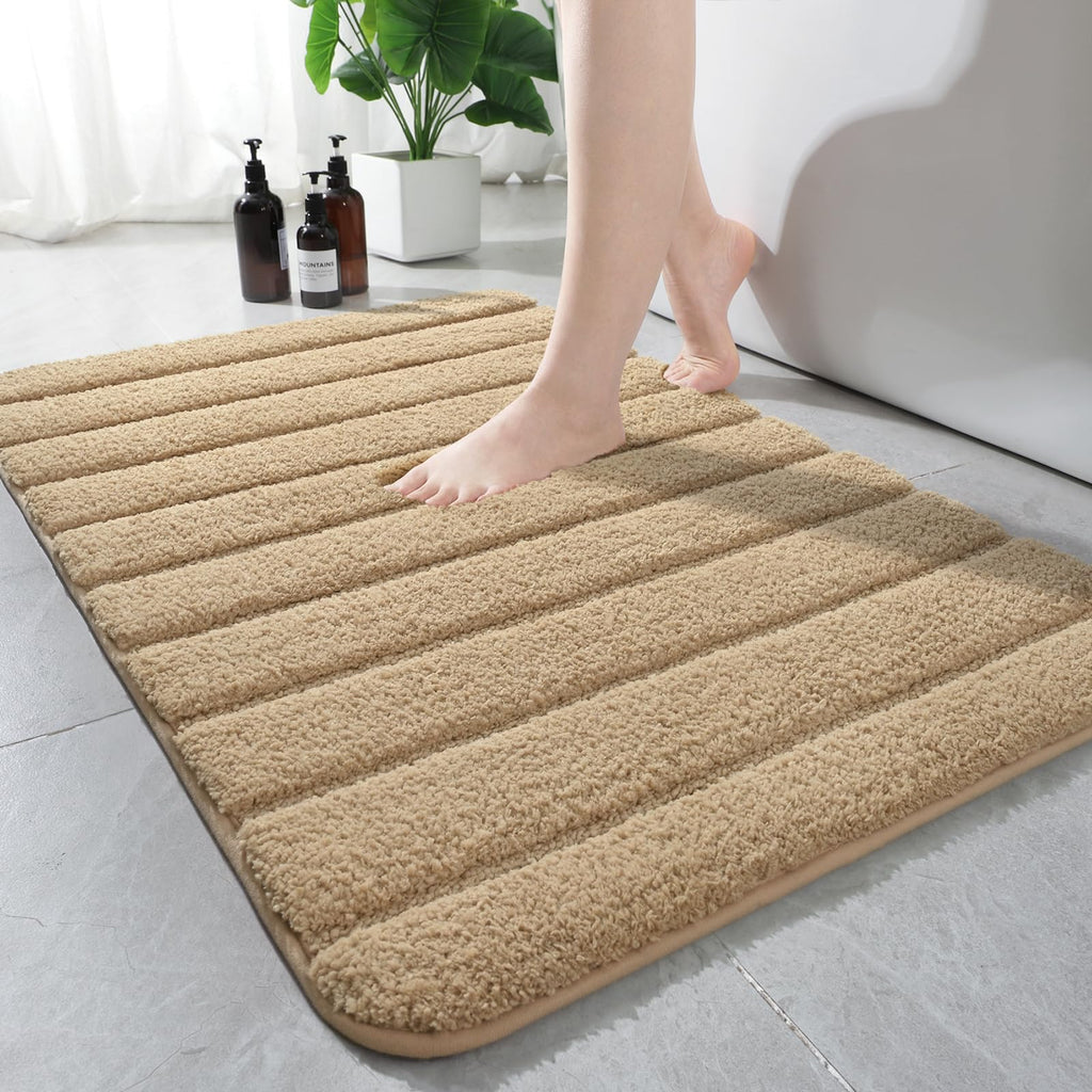 AROGAN Luxury Long Bathroom Runner Rugs 24x60 Inch Bath Rug Non Slip, Black