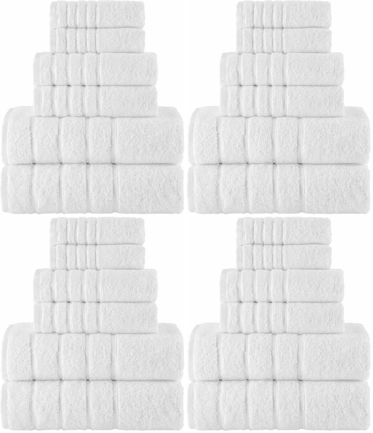 Elegant Comfort 4 Lines Viscose Stripe 6-Piece Premium Towel Set - 100% Turkish Cotton High Absorbent Luxury Bathroom Towels – Includes 2 Washcloths, 2 Hand Towels and 2 Bath Towels Set, Gold