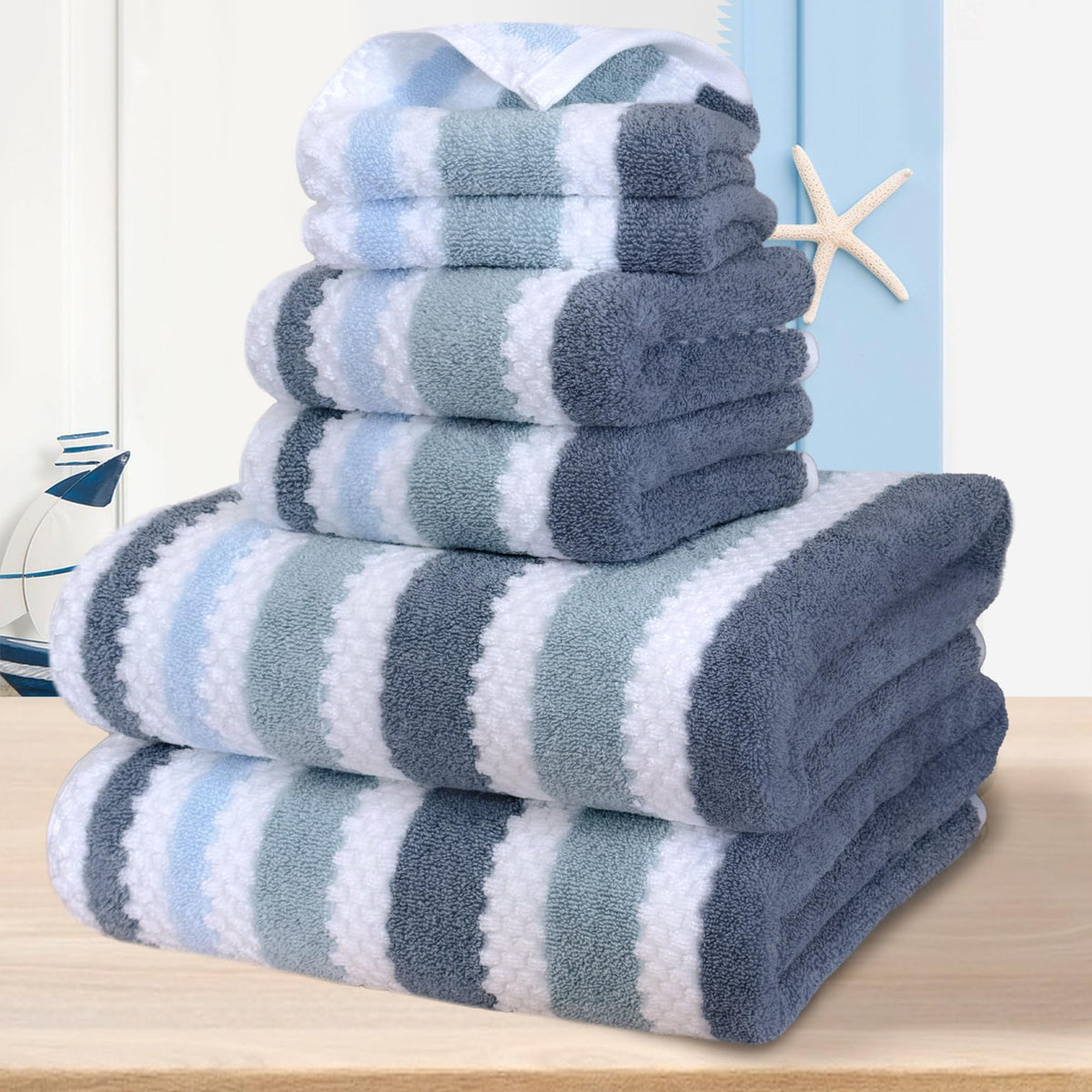 VOOVA & MOVAS Hand Towels for Barthroom, 18x28 in, Soft, Deep Turquoise