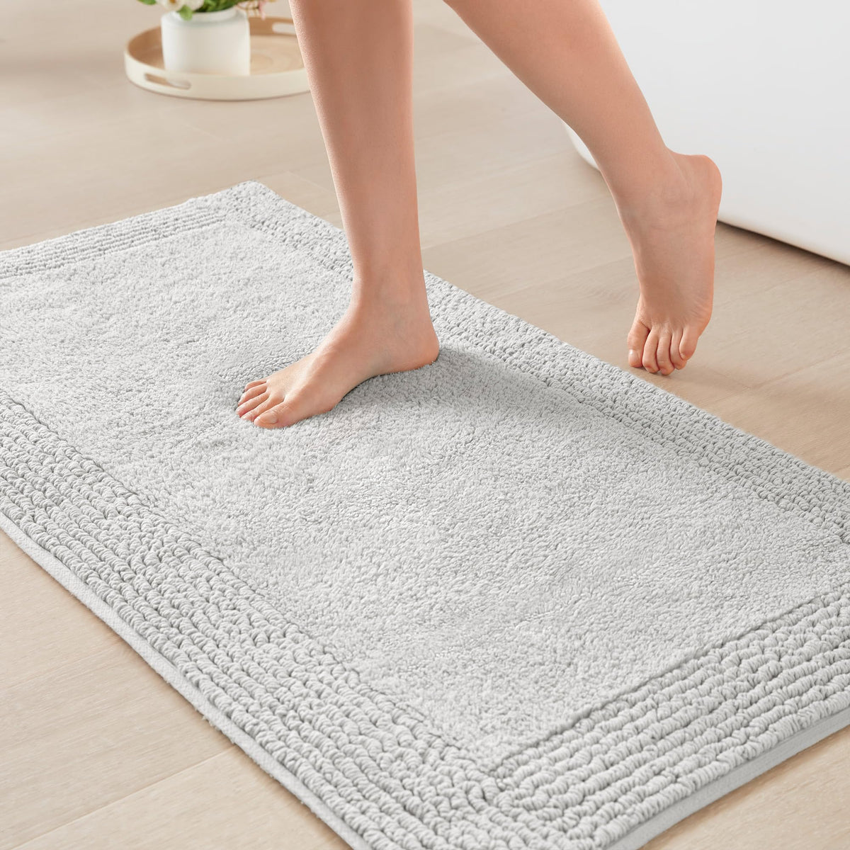 Madison Park Splendor Reversible 100% Cotton Bath Rug, 24 x 36, White