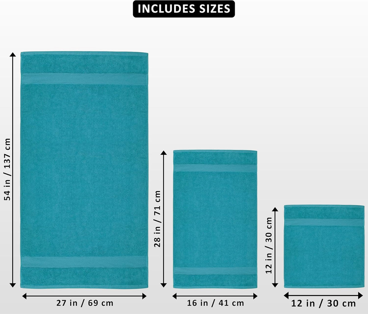 Utopia Towels 8 Piece Majestic Plush Luxury Towel Set, Cotton, Teal
