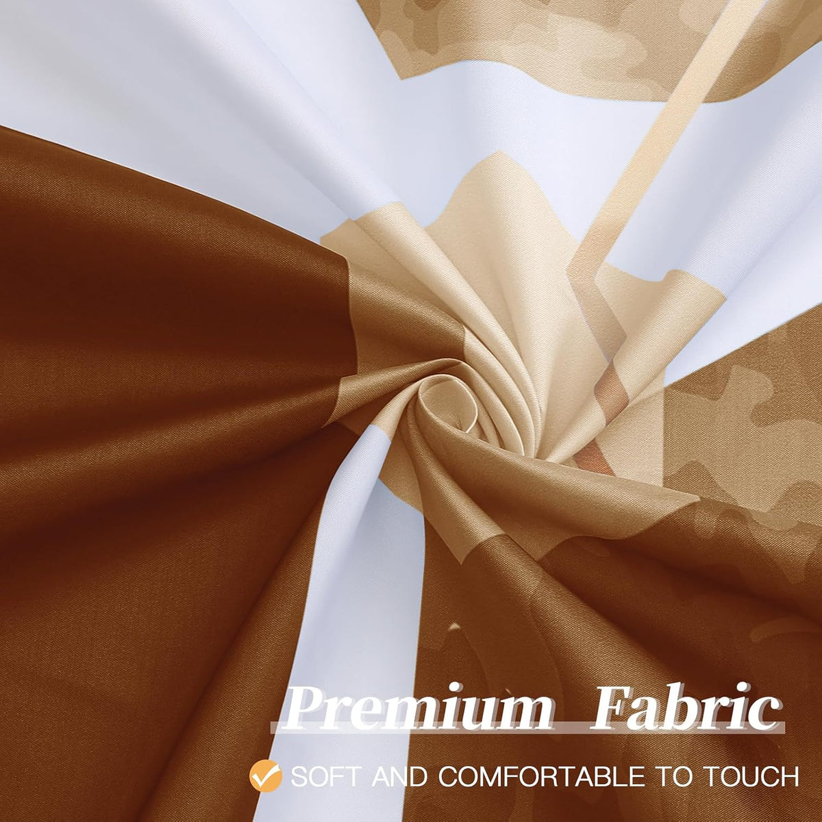 Litabel Brown Shower Curtain for Bathroom, Geometric Bathroom Decor 72x72