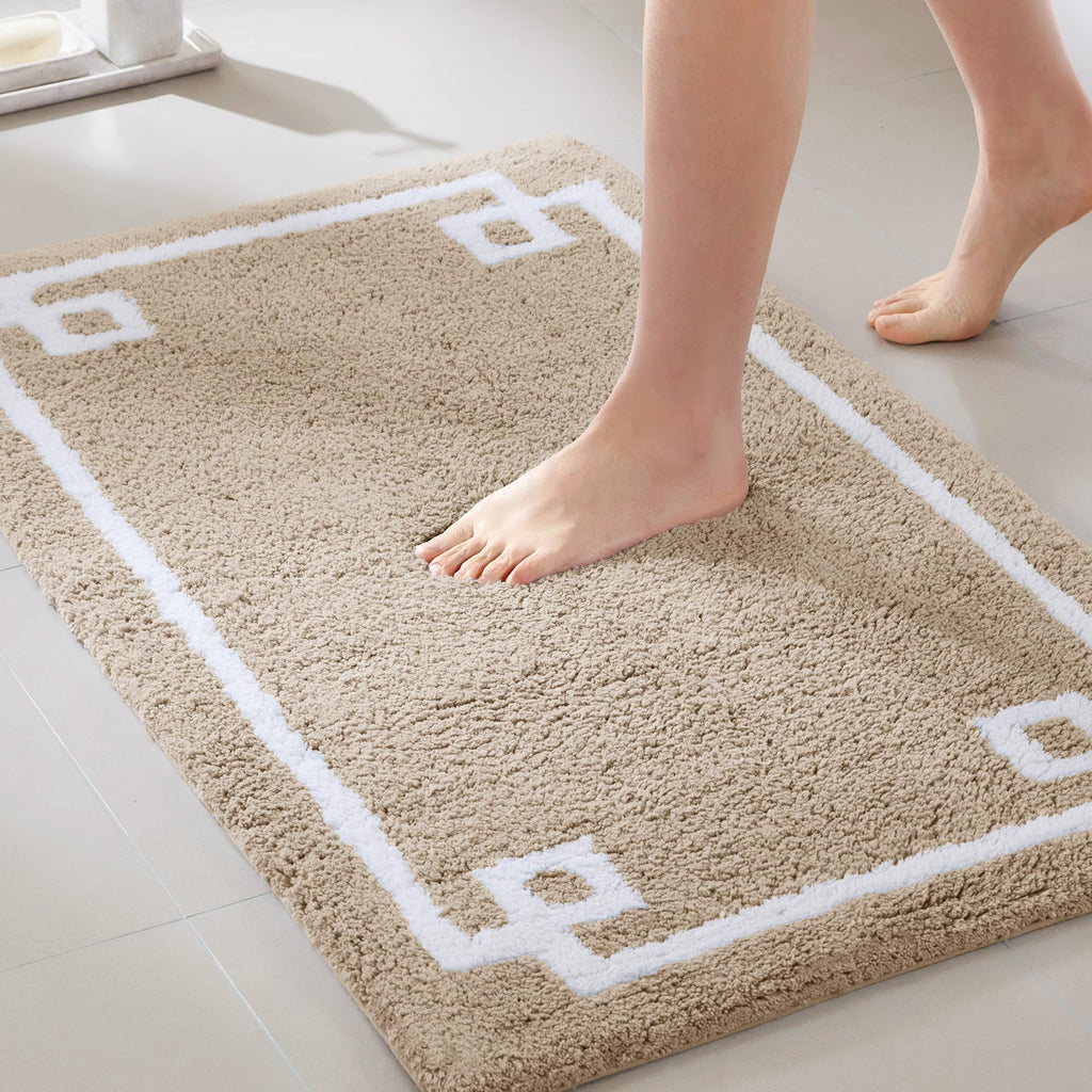 Madison Park Evan 100% Cotton Bath Rug Plush Absorbent, 20" x 30", Blue