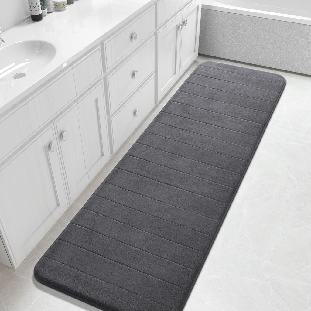 Yimobra Memory Foam Bath Mat, Super Soft & Absorbent Bathroom Rug, Grey