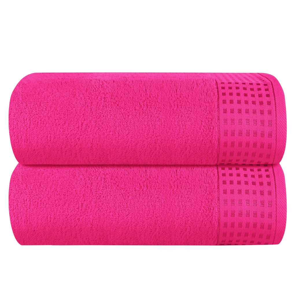 GLAMBURG 100% Cotton 2 Pack Oversized Bath Towel Set 28x55 Inches, Ultra Soft Highly Absorbant Compact Quickdry & Lightweight Large Bath Towels, Ideal for Gym Travel Camp Pool - Black