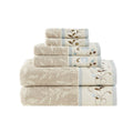 Madison Park Serene 100% Cotton Bath Towel Set, 600 GSM, 6 Piece, Blue