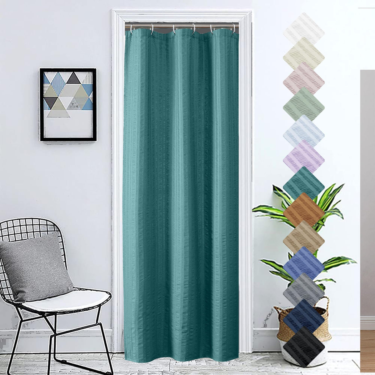 Aiyufeng Moga Navy Blue Fabric Shower Curtains for Bathroom - Blue Hotel Spa Polyester Cloth Bath Curtain with 12 Holes, 72x72, Machine Washable, Navy Blue