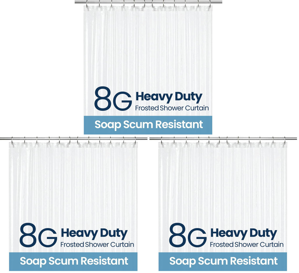 LiBa Shower Curtain PEVA 8G, 72x72 Inch Clear 2-Pack
