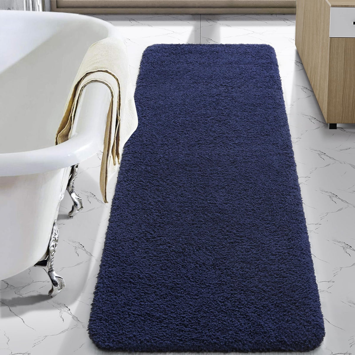 LOCHAS Bathroom Rug Runner 24x60 Inch, Bath Rugs Non Slip, Grey