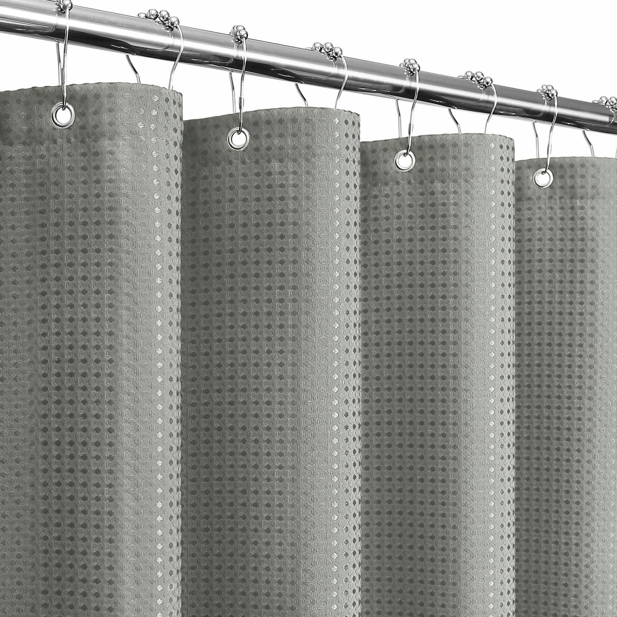 Gibelle Black Cloth-Textured Shower Curtain, Hotel Style, 72x72