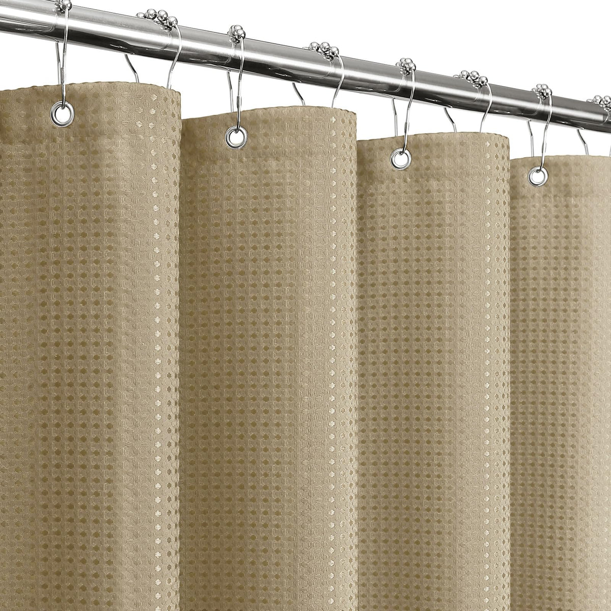 Gibelle Black Cloth-Textured Shower Curtain, Hotel Style, 72x72