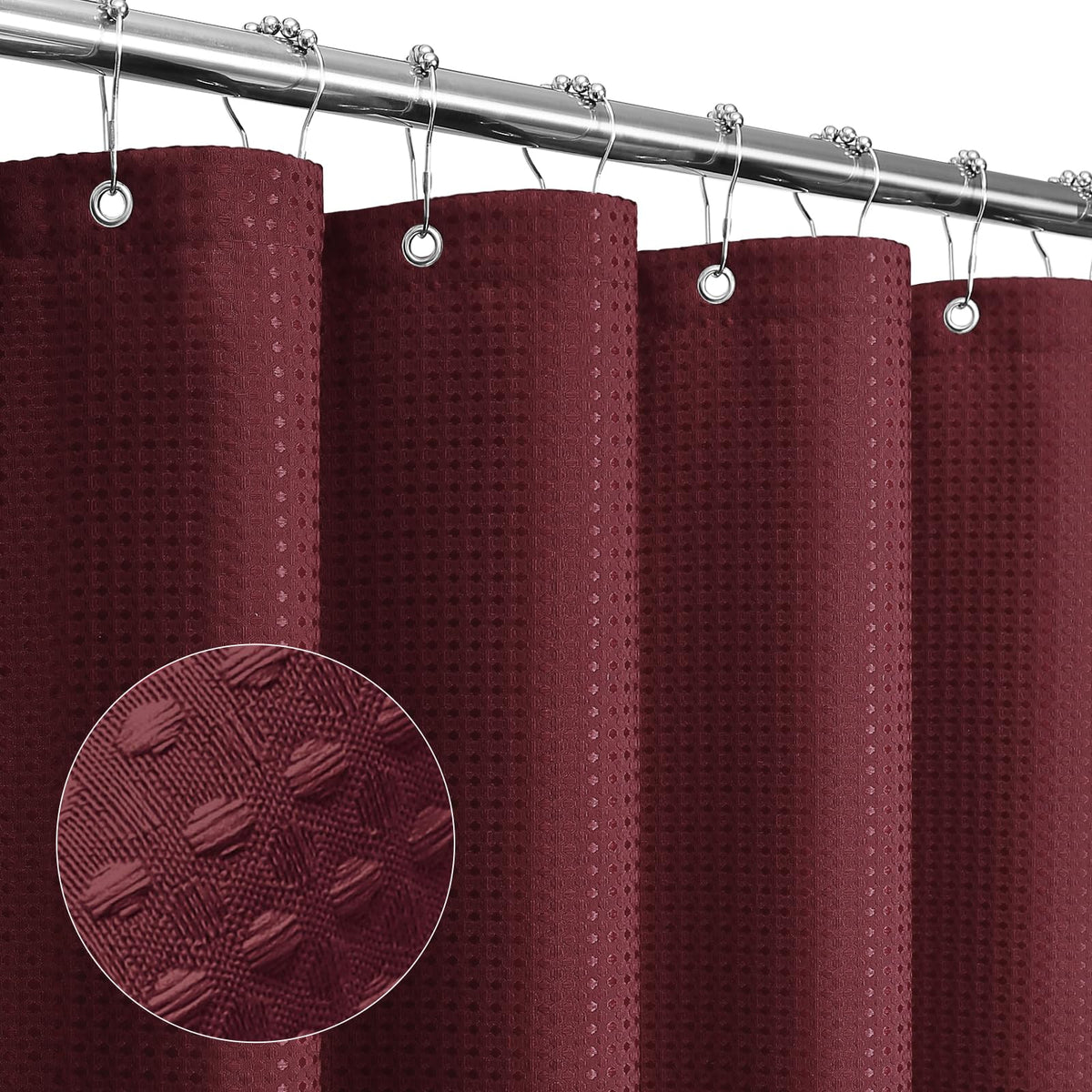 Gibelle Black Cloth-Textured Shower Curtain, Hotel Style, 72x72
