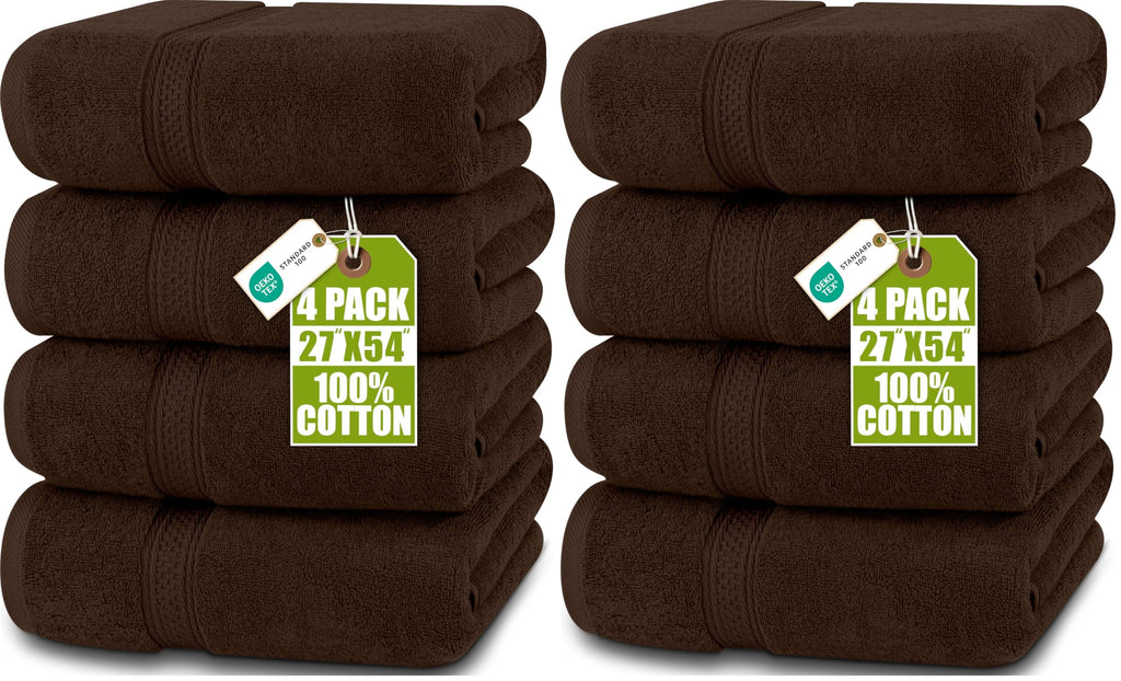 Utopia Towels 4 Pack Premium Bath Towels, 27x54 in, 600 GSM Cotton Grey