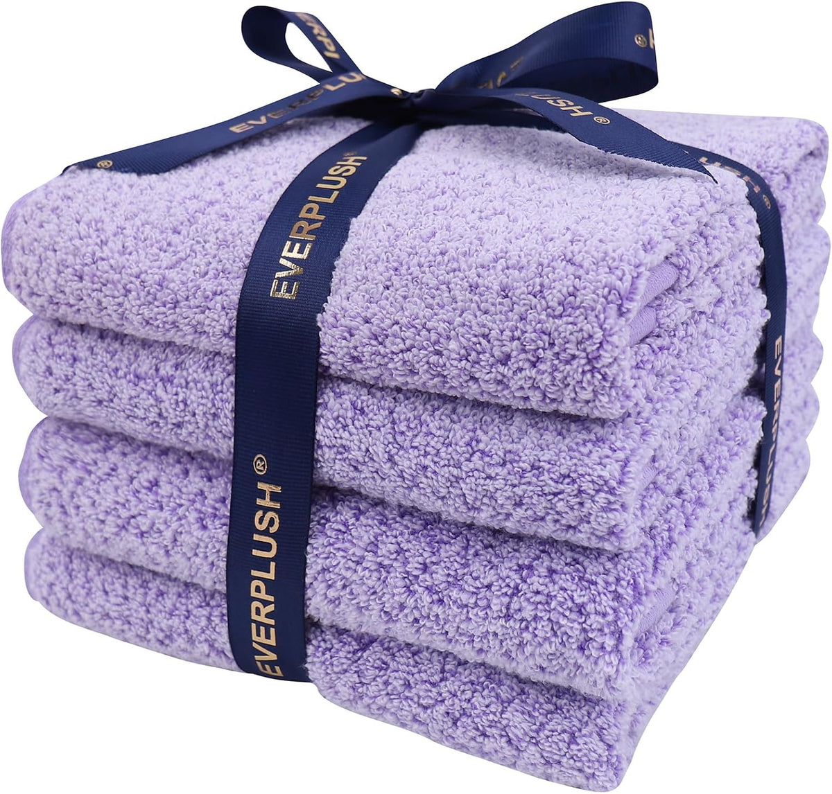 Everplush 4-Piece Premium Hand Towel Sets: Super-Soft, Highly Absorbent & Quick Drying Bathroom Towels – Versatile for Hotel, Bathroom, Shower, Spa, 16x30 Inches (Lavender, 16" x 30")