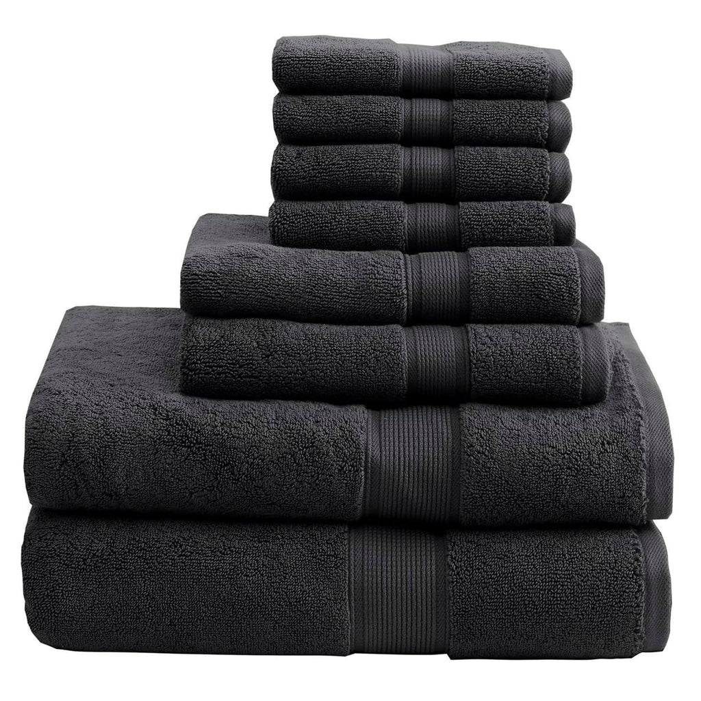 Madison Park 800GSM 100% Cotton Bathroom Bath Towel Set of 8, Cream